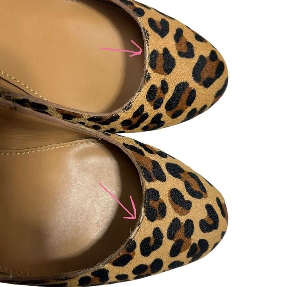 J. Crew Sylvia Calf Hair Leopard Print Wedges Cheetah Print Wedged Heels Size 7 - Picture 11 of 13
